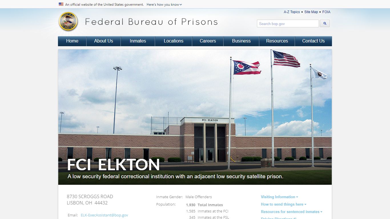 FCI Elkton - Federal Bureau of Prisons